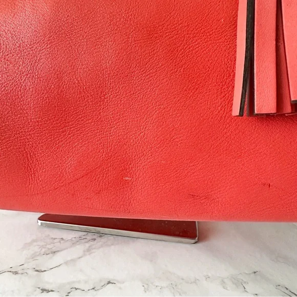 6. Coach Legacy Haley Satchel Leather Boston Bag Bright Soft Red Fringe Tassle - Picture 2 of 15